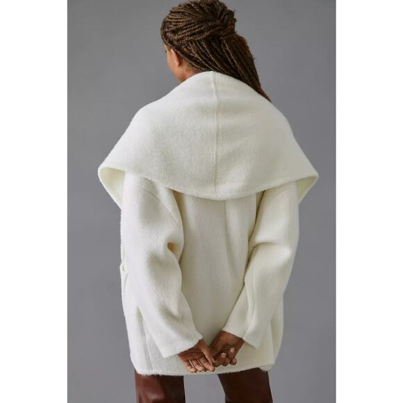 NWT Anthropologie Hygge Cardigan Sweater $198 XS/S Ivory Shawl Collar Oversized - Picture 3 of 6